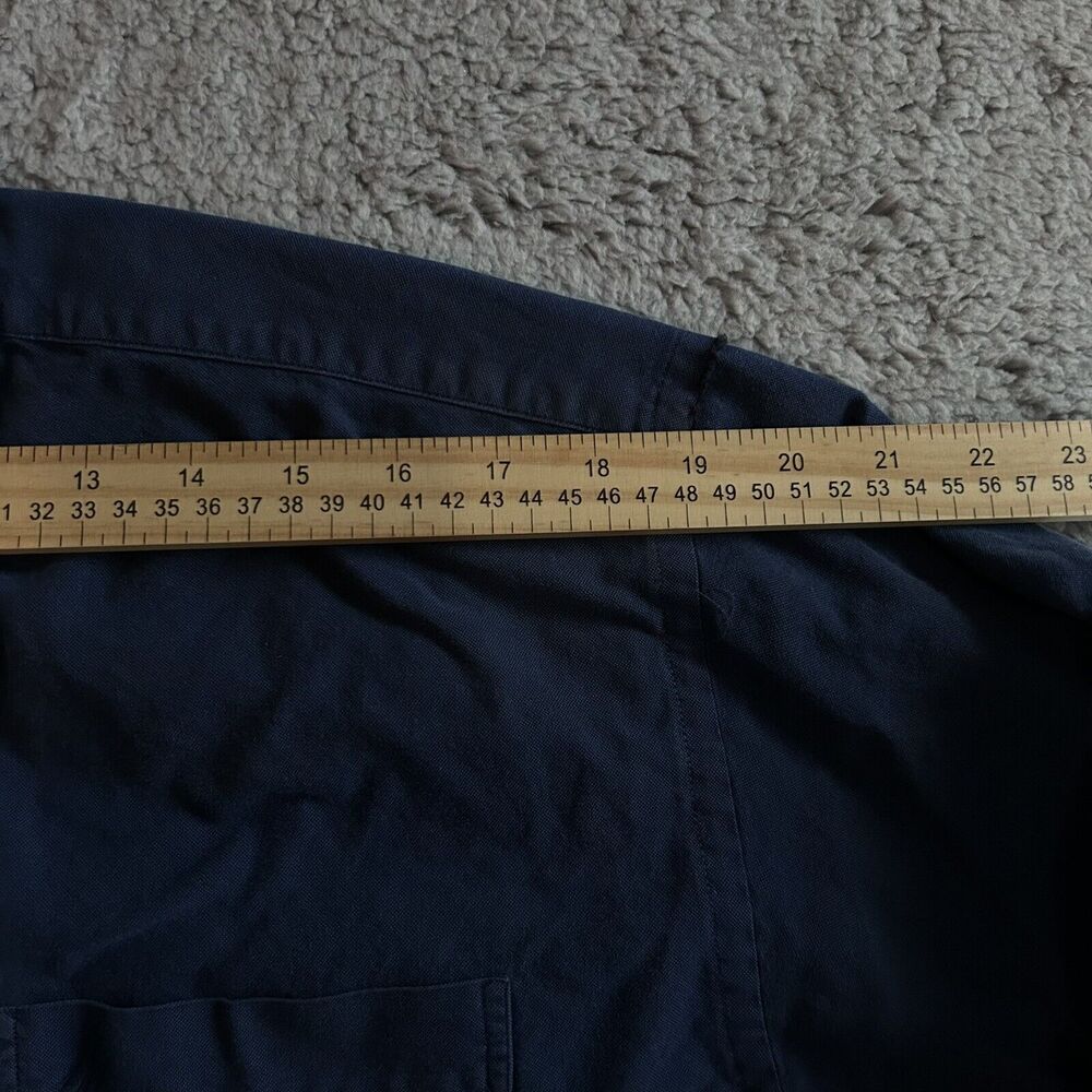 Nautica Mens Size 16 34/35 Button Down Shirt Vintage Oxford Blue Preppy - Picture 11 of 16